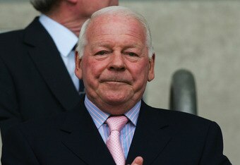 WIGAN, UNITED KINGDOM - MAY 05:  Dave Whelan, Chairman of wigan Athletic looks on during the Barclays Premiership match between Wigan Athletic and Middlesbrough at the JJB Stadium on May 5, 2007 in Wigan, England.  (Photo by Matthew Lewis/Getty Images)
