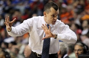 NASHVILLE, TN - MARCH 11:  Head coach Billy Donovan of the Florida Gators gestures as he coaches against the Auburn Tigers during the first round of the SEC Men's Basketball Tournament at the Bridgestone Arena on March 11, 2010 in Nashville, Tennessee.  (Photo by Andy Lyons/Getty Images)