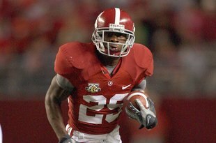 TUSCALOOSA, AL - SEPTEMBER 22:  Terry Grant #29 of the Alabama Crimson Tide carries the ball against the Georgia Bulldogs at Bryant-Denny Stadium September 22, 2007 in Tuscaloosa, Alabama. Georgia defeated Alabama 26-23 in overtime. (Photo by Doug Benc/Getty Images)