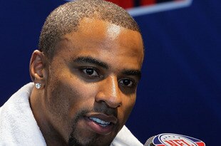 MIAMI GARDENS, FL - FEBRUARY 02:  Darren Sharper #42 of the New Orleans Saints speaks to members of the media during Super Bowl XLIV Media Day at Sun Life Stadium on February 2, 2010 in Miami Gardens, Florida.  (Photo by Scott Halleran/Getty Images)