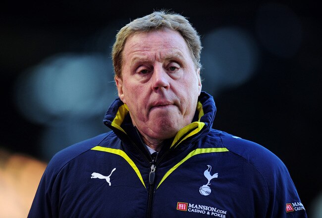 BIRMINGHAM, ENGLAND - JANUARY 30:  Harry Redknapp of Tottenham looks on at half time during the Barclays Premier League match between Birmingham City and Tottenham Hotspur at St. Andrews Stadium on January 30, 2010 in Birmingham, England.  (Photo by Clive Mason/Getty Images)