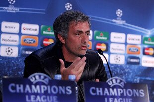 LONDON, ENGLAND - MARCH 15:  Jose Mourinho manager of Inter Milan speaks to the media during a press conference ahead of their UEFA Champions League last 16 second leg match against Chelsea at Stamford Bridge on March 15, 2010 in London, England.  (Photo by Phil Cole/Getty Images)