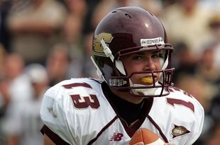 WEST LAFAYETTE, IN - SEPTEMBER 20:  Quarterback Dan LeFevour #13 of the Central Michigan Chippewas during play against the Purdue Boilermakers at Ross-Ade Stadium on September 20, 2008 in West Lafayette, Indiana.  (Photo by Ronald Martinez/Getty Images)
