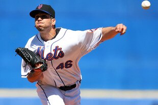 PORT ST. LUCIE, FL - MARCH 07:  Starting pitcher Oliver Perez #46 of the New York Mets pitches against the Washington Nationals at Tradition Field on March 7, 2010 in Port St. Lucie, Florida.  (Photo by Doug Benc/Getty Images)