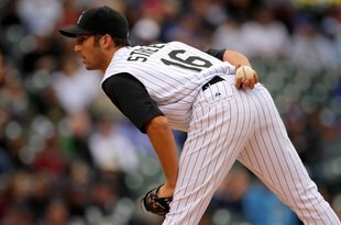 DENVER - APRIL 26:  Huston Street #16 of the Colorado Rockies pitches in relief against the Los Angeles Dodgers at Coors Field on April 26, 2009 in Denver, Colorado. Marquis earned the win as the Rockies defeated the Dodgers 10-4.  (Photo by Doug Pensinger/Getty Images)
