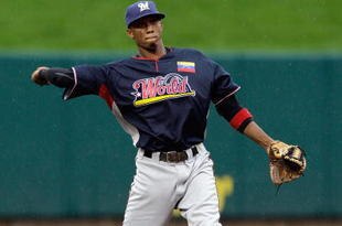 ST. LOUIS, MO - JULY 12:  World Futures All-Star Alcides Escobar of the Milwaukee Brewers throws during the 2009 XM All-Star Futures Game at Busch Stadium on July 12, 2009 in St. Louis, Missouri. (Photo by Jamie Squire/Getty Images)