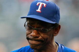 NEW YORK - AUGUST 25:  Manager Ron Washington #38 of the Texas Rangers looks on during batting practice before the game against the New York Yankees on August 25, 2009 at Yankee Stadium in the Bronx borough of New York City.  (Photo by Jared Wickerham/Getty Images)