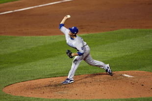 ST. LOUIS, MO - JULY 14:  American League All-Star Zack Greinke of the Kansas City Royals pitches during the 2009 MLB All-Star Game at Busch Stadium on July 14, 2009 in St Louis, Missouri. (Photo by Elsa/Getty Images)