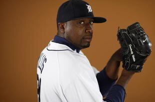 LAKELAND, FL - FEBRUARY 27:  Dontrelle Willis #21 of the Detroit Tigers poses during photo day at the Detroit Tigers Spring Training facility on February 27, 2010 in Lakeland, Florida.  (Photo by Gregory Shamus/Getty Images)