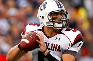 ATHENS, GA - SEPTEMBER 12:  Quarterback Stephen Garcia #5 of the South Carolina Gamecocks runs the offense against the Georgia Bulldogs at Sanford Stadium on September 12, 2009 in Athens, Georgia.  (Photo by Kevin C. Cox/Getty Images)