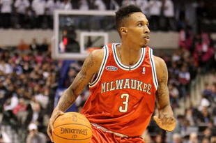 DALLAS - FEBRUARY 12:  Brandon Jennings #3 of the Rookie team drives against the Sophomore team during the first half of the T-Mobile Rookie Challenge & Youth Jam part of 2010 NBA All-Star Weekend at American Airlines Center on February 12, 2010 in Dallas, Texas. NOTE TO USER: User expressly acknowledges and agrees that, by downloading and or using this photograph, User is consenting to the terms and conditions of the Getty Images License Agreement.  (Photo by Ronald Martinez/Getty Images)