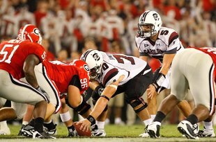 ATHENS, GA - SEPTEMBER 12:  Quarterback Stephen Garcia #5 of the South Carolina Gamecocks against the Georgia Bulldogs at Sanford Stadium on September 12, 2009 in Athens, Georgia.  (Photo by Kevin C. Cox/Getty Images)