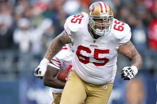 SEATTLE - DECEMBER 6:  Barry Sims #65 of the San Francisco 49ers looks to block on the running play during their NFL game against the Seattle Seahawks on December 6, 2009 at Qwest Field in Seattle, Washington. The Seahawks defeated the 49ers 20-17. (Photo by Otto Greule Jr./Getty Images)