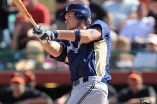 SCOTTSDALE, AZ - MARCH 04:  Corey Hart #1 of the Milwaukee Brewers bats against the San Francisco Giants during a spring training game at Scottsdale Stadium on March 4, 2010 in Scottsdale, Arizona.  (Photo by Chris McGrath/Getty Images)