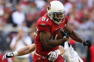 GLENDALE, AZ - DECEMBER 27:  Wide receiver Anquan Boldin #81 of the Arizona Cardinals rushes the football against the St. Louis Rams during the NFL game at the Universtity of Phoenix Stadium on December 27, 2009 in Glendale, Arizona. The Cardinals defeated the Rams 31-10.  (Photo by Christian Petersen/Getty Images)