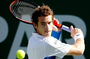 INDIAN WELLS, CA - MARCH 19: Andy Murray of Great Britain returns a shot to Robin Soderling of Sweden during the BNP Paribas Open on March 19, 2010 at the Indian Wells Tennis Garden in Indian Wells, California. (Photo by Matthew Stockman/Getty Images)