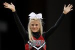 JACKSONVILLE, FL - MARCH 19: A Louisville Cardinals cheerleader is pictured in the game against the California Golden Bears during the first round of the 2010 NCAA men's basketball tournament at Jacksonville Veteran's Memorial Arena on March 19, 2010 in Jacksonville, Florida. (Photo by Andy Lyons/Getty Images)