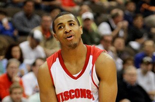 JACKSONVILLE, FL - MARCH 21:  Jordan Taylor #11 of the Wisconsin Badgers reacts after being called for a foul against the Cornell Big Red during the second round of the 2010 NCAA men's basketball tournament at Jacksonville Veteran's Memorial Arena on March 21, 2010 in Jacksonville, Florida.  (Photo by Doug Benc/Getty Images)