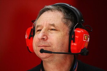 KUALA LUMPUR, MALAYSIA - MARCH 21:  Jean Todt, former Team Principal of Ferrari, is seen in the Ferrari garage during practice for the Malaysian Formula One Grand Prix at the Sepang Circuit on March 21, 2008 in Kuala Lumpur, Malaysia.  (Photo by Paul Gilh