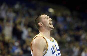  January 31 2008:    UCLA Bruins Center Kevin Love #42  during a college basketball game between Arizona State and UCLA Bruins at Pauley Pavilion CA.