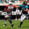 JACKSONVILLE, FL - SEPTEMBER 20:  Steve Breaston #15 of the Arizona Cardinals is chased by Sean Considine #37 of the Jacksonville Jaguars during the game at Jacksonville Municipal Stadium on September 20, 2009 in Jacksonville, Florida.  (Photo by Sam Gree