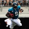 JACKSONVILLE, FL - SEPTEMBER 20:  David Garrard #9 of the Jacksonville Jaguars runs during the game against the Arizona Cardinals at Jacksonville Municipal Stadium on September 20, 2009 in Jacksonville, Florida.  (Photo by Sam Greenwood/Getty Images)