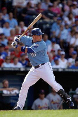 KANSAS CITY, MO - JUNE 20:  Billy Butler #16 of the Kansas City Royals bats against the St. Louis Cardinals during the game on June 20, 2009 at Kauffman Stadium in Kansas City, Missouri. (Photo by Jamie Squire/Getty Images)