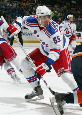 UNIONDALE, NY - SEPTEMBER 24: Artem Anisimov #55 of the New York Rangers skates against the New York Islanders during their NHL preseason game on September 24, 2007 at Nassau Coliseum in Uniondale, New York. (Photo by Jim McIsaac/Getty Images) 