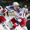 UNIONDALE, NY - SEPTEMBER 24: Artem Anisimov #55 of the New York Rangers skates against the New York Islanders during their NHL preseason game on September 24, 2007 at Nassau Coliseum in Uniondale, New York. (Photo by Jim McIsaac/Getty Images) 
