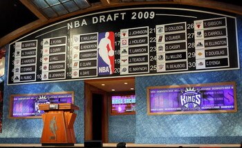 NEW YORK - JUNE 25:  The draft board is seen after the first round of the 2009 NBA Draft at the Wamu Theatre at Madison Square Garden June 25, 2009 in New York City. NOTE TO USER: User expressly acknowledges and agrees that, by downloading and/or using th