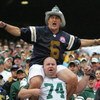 EAST RUTHERFORD, NJ - SEPTEMBER 27: Ed Anzalone orchestrates a chant during the New York Jets game against the Tennessee Titans on September 27, 2009 at Giants Stadium in East Rutherford, New Jersey. (Photo by Jared Wickerham/Getty Images)