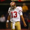 MINNEAPOLIS - SEPTEMBER 27: Shaun Hill #13 of the San Francisco 49ers reacts after loosing the ball to the Minnesota Vikings in the 1st quarter at the Hubert H. Humphrey Metrodome on September 27, 2009 in Minneapolis, Minnesota. The Vikings defeated the 4