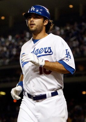 LOS ANGELES, CA - SEPTEMBER 14:  Andre Ethier #16 of the Los Angeles Dodgers looks on against the Pittsburgh Pirates at Dodger Stadium on September 14, 2009 in Los Angeles, California.  (Photo by Jeff Gross/Getty Images)