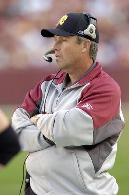 LANDOVER, MD - NOVEMBER 26: Defensive coach Gregg Williams of the Washington Redskins watches the action from the sidelines during the game against the Carolina Panthers on November 26, 2006 at FedEx Field in Landover, Maryland.  (Photo by Greg Fiume/Gett
