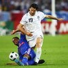 ZURICH, SWITZERLAND - JUNE 17:  Patrice Evra of France challenges Gianluca Zambrotta of Italy during the UEFA EURO 2008 Group C match between France and Italy at Letzigrund Stadion on June 17, 2008 in Zurich, Switzerland.  (Photo by Phil Cole/Getty Images