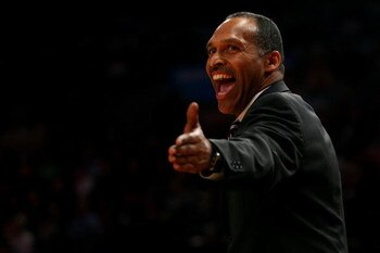 NEW YORK - MARCH 10:  Head coach Norm Roberts of the St. John's Red Storm shouts from the bench against the Georgetown Hoyas during the first round of the Big East Tournament at Madison Square Garden on March 10, 2009 in New York City.  (Photo by Chris Mc