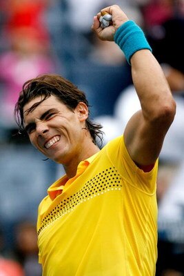 NEW YORK - SEPTEMBER 12:  Rafael Nadal of Spain celebrates after defeating Fernando Gonzalez of Chile in the Men's Singles Quarterfinals match on day thirteen of the 2009 U.S. Open at the USTA Billie Jean King National Tennis Center on September 12, 2009 