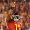 LOS ANGELES, CA - SEPTEMBER 26:  Stafon Johnson#13 of the USC Trojans celebrates his touchdown against the Washington State Cougars during the fourth quarter of the college football game at the Los Angeles Memorial Coliseum on September 26, 2009 in Los An