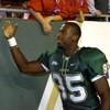 TAMPA, FL - NOVEMBER 17: Defensive end George Selvie #95 of the University of South Florida Bulls greets fans after play against the Louisville Cardinals at Raymond James Stadium on November 17, 2007 in Tampa, Florida.  South Florida won 55-17.  (Photo by