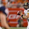 ST. LOUIS, MO - SEPTEMBER 5: Blaine Gabbert #11 of the University of Missouri Tigers passes against the University of Illinois Fighting Illini during the State Farm Arch Rivalry on September 5, 2009 at the Edward Jones Dome in St. Louis, Missouri.  The Ti