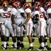 ATLANTA - SEPTEMBER 05:  The Alabama Crimson Tide defense against the Virginia Tech Hokies during the Chick-fil-A Kickoff Game at Georgia Dome on September 5, 2009 in Atlanta, Georgia.  (Photo by Kevin C. Cox/Getty Images)
