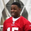SANTA CLARA, CA - MAY 01:  Michael Crabtree #15 of the San Francisco 49ers looks on at practice during the 49ers Minicamp at their training facilities on May 1, 2009 in Santa Clara, California. Crabtree was the 49ers first round draft pick.  (Photo by Jed