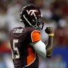ATLANTA - SEPTEMBER 05:  Quarterback Tyrod Taylor #5 of the Virginia Tech Hokies against the Alabama Crimson Tide during the Chick-fil-A Kickoff Game at Georgia Dome on September 5, 2009 in Atlanta, Georgia.  (Photo by Kevin C. Cox/Getty Images)