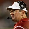 FORT LAUDERDALE, FL - OCTOBER 03: Head coach Bob Stoops of the Oklahoma Sooners looks up to the scoreboard with less than a minute to go in the game against the Miami Hurricanes at Land Shark Stadium on October 3, 2009 in Fort Lauderdale, Florida. Miami d