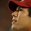 FORT LAUDERDALE, FL - OCTOBER 03: Injured quarterback Sam Bradford #14 of the Oklahoma Sooners looks up to the scoreboard late in the game against the Miami Hurricanes at Land Shark Stadium on October 3, 2009 in Fort Lauderdale, Florida. Miami defeated Ok