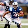 INDIANAPOLIS - OCTOBER 04:  Donald Brown #31 of the Indianapolis Colts runs with the ball during the NFL game against the Seattle Seahawks at Lucas Oil Stadium on October 4, 2009 in Indianapolis, Indiana. The Colts won 34-17.  (Photo by Andy Lyons/Getty I
