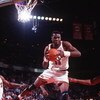 6 MAR 1994:  DENVER CENTER DIKEMBE MUTOMBO GRABS THE REBOUND DURING THE NUGGETS GAME AGAINST THE MINNESOTA TIMBERWOLVES. Mandatory Credit: Tim Defrisco/ALLSPORT