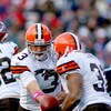 ORCHARD PARK, NY - OCTOBER 11: Derek Anderson #3 of the Cleveland Browns hands off to Jamal Lewis #31 of the Buffalo Bills against at Ralph Wilson Stadium on October 11, 2009 in Orchard Park, New York. Cleveland won 6-3. (Photo by Rick Stewart/Getty Image
