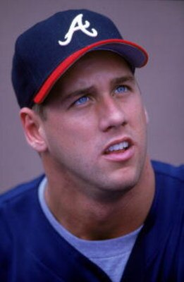 1 Jul 2000: A close up of  John Rocker #49 of the Atlanta Braves as he looks on during the game against the New York Mets at Shea Stadium in Flushing, New York. The Mets defeated the Braves 9-1.Mandatory Credit: Ezra O. Shaw  /Allsport
