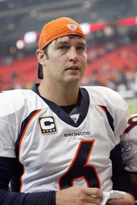 ATLANTA - NOVEMBER 16:  Quarterback Jay Cutler #6 of the Denver Broncos walks off the field after the game against the Atlanta Falcons at the Georgia Dome on November 16, 2008 in Atlanta, Georgia. The Broncos defeated the Falcons 24-20.  (Photo by Kevin C